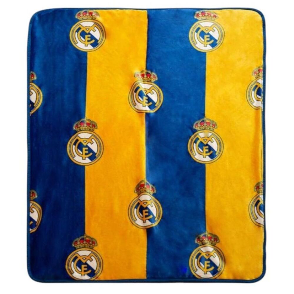 Real Madrid Silk Touch Sherpa Lined Throw Blanket Official Lic Team Logo 50 x 60